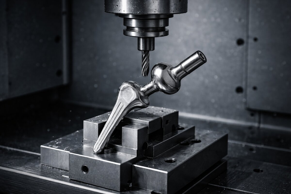 Usinage m&eacute;dical - proth&egrave;se implant CNC